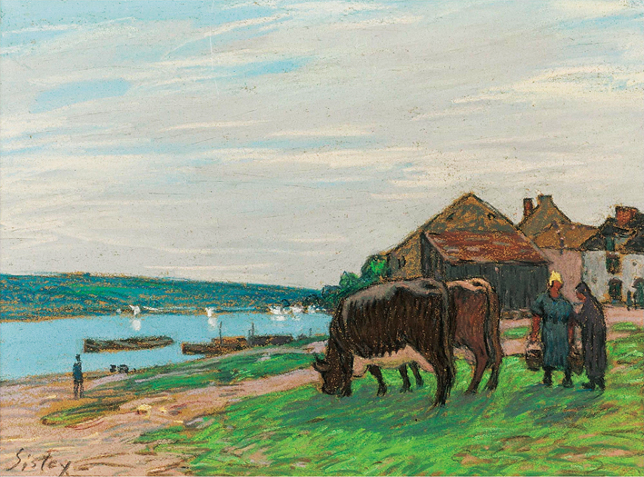  阿尔弗莱德·西斯莱 Alfred Sisley—— 牧场的牛